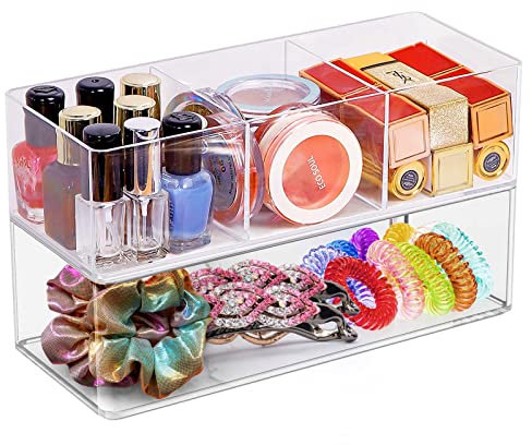 Withosent Kosmetik Organizer Set of 2, Acryl Schlafzimmer Schminktisch Organizer Stapelbar Kosmetik Schmink Aufbewahrung, Make Up Organizer