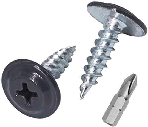 SKIR'CO (50 Stück) lackierte 4,2 x 16 mm selbstschneidende Holzschrauben Metallschraube Kreuzschlitz modifizierter Halsspannkopf (Anthrazitgrau RAL 7016)