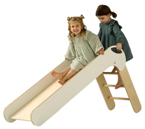 Holzrutsche für Kinder, Spielplatz zu Hause, Klapprutsche für Kinder, Montessori-Holzrutsche