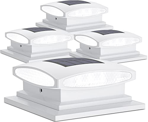 Siedinlar Solar Pfostenkappen Licht, 2 Lichtmodi Solar Pfostenleuchten 7x7 8x8 9x9 10x10 12x12 15x15 Holzpfosten for Zaun Hof Garten Dekorative Außenbeleuchtung - 4 Stück