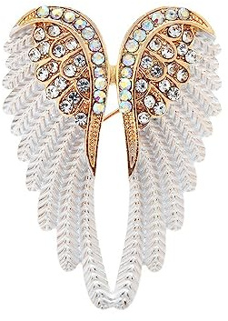 IMINI Engelsflügel-Brosche für Damen, Zirkonia, Kristall, Emaille, Fee, Elfenflügel, Clip, Schal, Kleid, Mantel, Anzug, Schals, Rucksäcke, Broschen, Anstecknadeln, modisch, Geburtstag