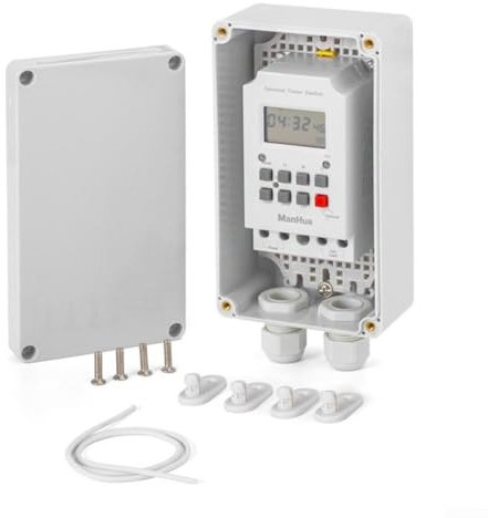 Digitaler Zeitschaltuhr, 230 VAC, 30 A, IP65 wasserdicht, programmierbarer Zeitrelaisschalter, unterstützt 99 Zyklen pro Tag