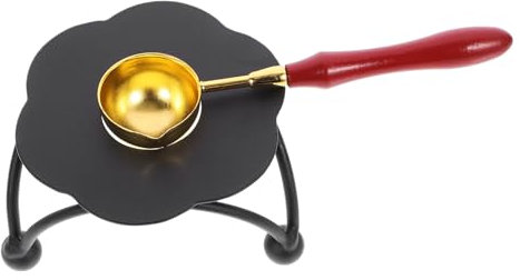 Lurrose 1 Satz Ofenlöffel Wachsversiegelungsschmelzer Stempelwärmer Mit Wachssiegel Wachsversiegelungsofen Wachsschmelzofen Wachsschmelzwerkzeug Metall Produkt Blütenform