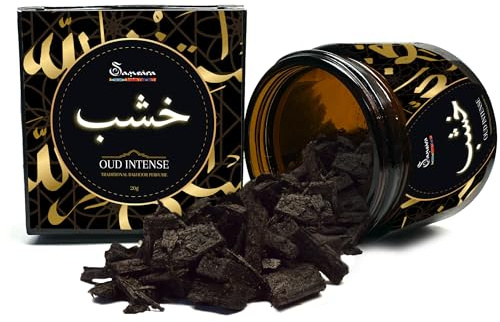 Bakhoor [20 gr] ultralång - arabisk doft för kvinnor | Arabiska dofter för män, OUD-trä, doft för hår, kropp och kläder | Tillverkad i DUBAI (Sadaf Oud)