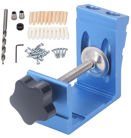 Kit de Gabarit de Trou de Poche 46 Pièces, Outils de Travail du Bois Réglables en Alliage D'aluminium, Guides de Trous Inclinés, Outil D'angle de Joint pour Localisateur de Menuiserie