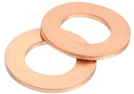 QUARKZMAN 15 Stück Unterlegscheiben Kupfer M12 x 22 mm Metrische Metall Flache Dichtringe Kupferringe Hardware-Befestigungselement für Schrauben Bolzen Muttern Feder