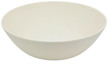 Avilia Cuenco para ensalada o fruta, de plástico duro, color beige, 30,5 x 9 cm, ideal como centro de mesa con fruta o para preparar ensaladas, es espacioso, resistente y lavable en lavavajillas – 2,5