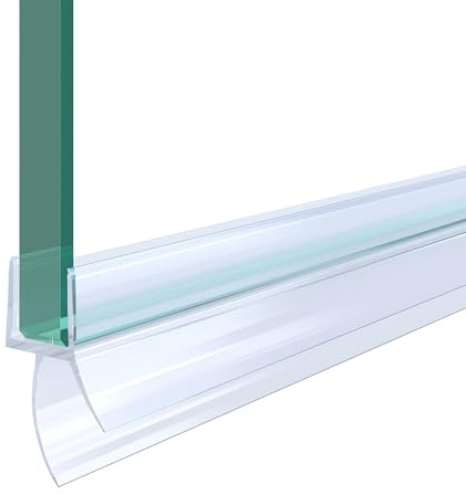 Mai & Mai Duschdichtung PVC | Duschtürdichtung für 6mm Glasstärke | Ersatzdichtung für Duschtüren & Duschkabinen | Länge: 60cm Unterdichtung H009