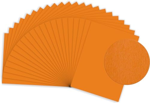 Sumico Fotokarton - 300g/m² - DIN A4-50 Bogen - - für Kindergärten und Schulen - zum Basteln, Gestalten und Designen (Orange)