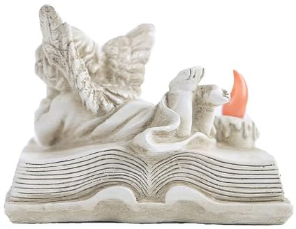 Statuette ange gardien avec bougie funéraire LED pour décoration extérieure