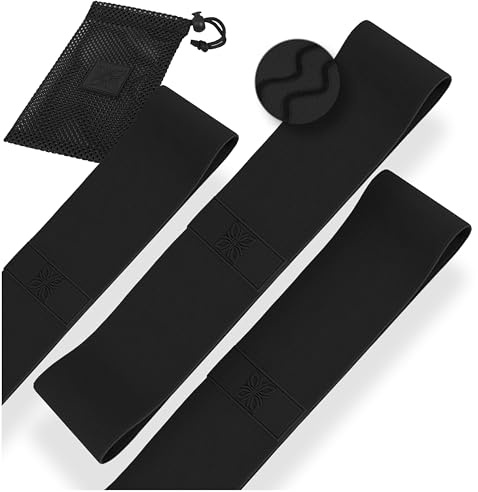 OMNANA® Hip Resistance Bands Set (3 Stück) – Widerstandsbänder rutschfest & elastisch – Fitnessbänder für Krafttraining, Beintraining & Gesäß – Stoffbänder mit Tasche für Yoga, Pilates & Workout