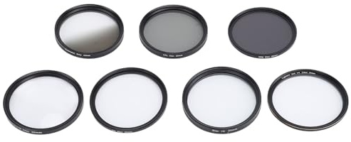 Kit de Filtres D'objectif D'appareil Photo UV CPL ND8 10X Macro 6 Points étoile Blanc Doux dégradé Gris Ensemble de Filtres Photographie (55mm)