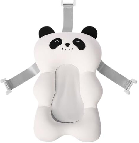 Cojín de baño para bebés, almohada de baño de bebé, almohadilla de baño de bebé suave y segura, lindo cojín de baño de bebé de forma de panda, almohada de soporte de bañera infantil de dibujos animad
