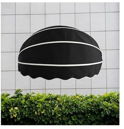 Outdoor Terrassenüberdachung Markise mit klappbarem Design einziehbare Fenstermarkise für Sonnenschutz und Regenschutz, 140 cm Durchmesser