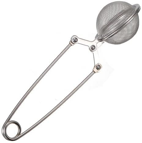 Long Handle Loose Leaf Snap Ball Tea Infuser Spoon Stainless Steel Tea Leaves Herb Mesh Ball Infuser Filter Squeeze Strainer Spoon Random Useful and Attractive