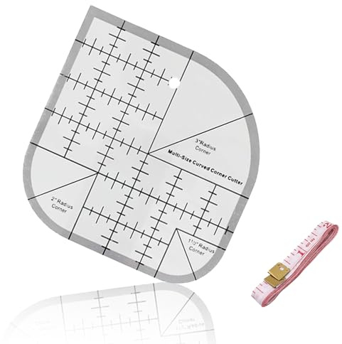 Dryxog Patchwork Lineal, NäHlineal, Lineal NäHen, Schneidelineal, Quilt-Lineal mit Gebogenem Eckenschneider für Diy NäHarbeiten Multifunktionales NäHschablonen-Patchwork-Werkzeug