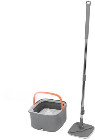 Juego de Cubo para Fregona con Paño de Dos Piezas, Tecnología de Separación de Agua, Rotación de 360 ​​Grados, Desmontable, Cabezal de Fregado de Microfibra, Dientes Raspadores