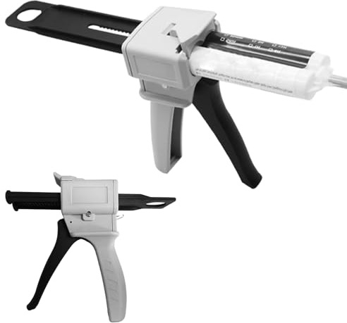 Pistolet doseur AB de 50 ml - Rapport 1:1/1:2 - Pistolet manuel de mélange et de dosage époxy AB, mélangeur statique, buse de mélange, pour extruder de colle à deux composants avec une spécification
