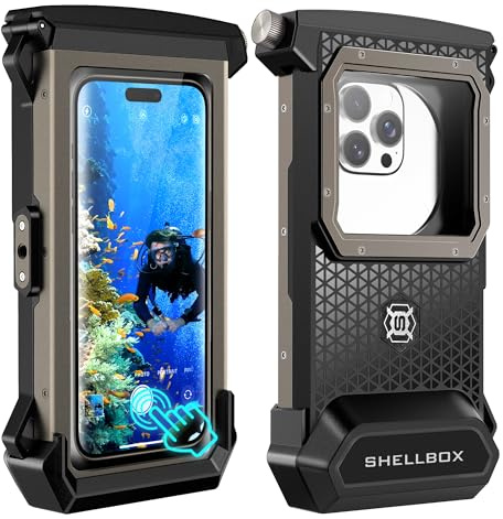 ShellBox wasserdichte Handyhülle Unterwasser Wasserfeste 30m Handy Wasserschutzhülle Handytasche Wasserdicht Schwimmen Baden für iPhone 17 Pro 17 Air 17 Pro Max 16e 15 16 Pro 14 15 16 Pro Max 14 Plus