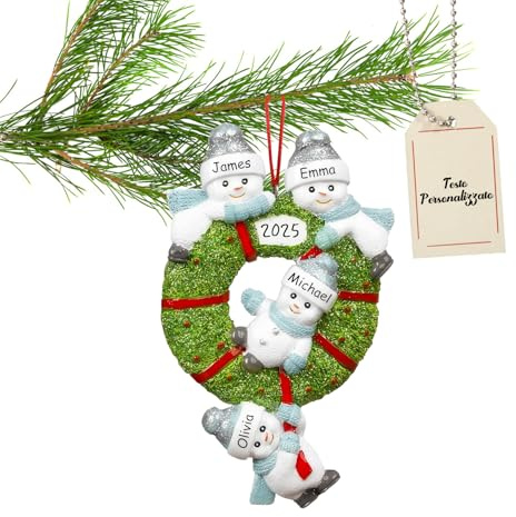 2025 Addobbi Natalizi Personalizzati - Addobbi Natalizi per Albero Personalizzato con Nome, Albero di Natale Ciondolo in Resina, Personalizzato Natale Decorazioni per Feste in Famiglia Festa