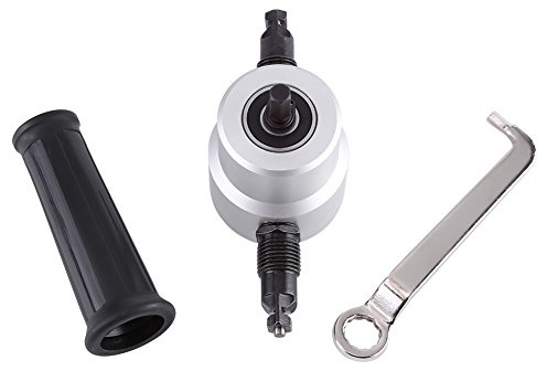 ZJchao Drill Metal Cutter Attachment, Double Head Sheet Metal Cutter Electric Power Drill Attachment Nibbler Sheet Nibbler Cutting Tool Kit