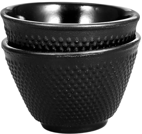 Angoily 2 pièces Lot de Tasses à Thé Fonte Chinoises Élégantes et Isolantes pour Dégustation Traditionnelle Compatibles Usage Maison et Bureau