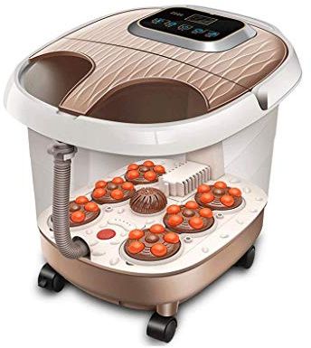 Fußbadewanne mit Wärmefunktion und automatischer Massagefunktion, Fußpeeling-Spa, Sprudelbad gegen Fußpilz, Vibrationsfunktion, Rotlicht