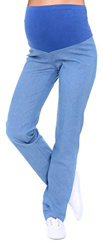 Mija – klassiska bekväma graviditetsbyxor denim mammajeans med magband 3014, ljusblå denim, 40