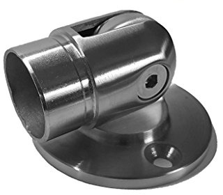 Edelstahl Wandanschluss mit Gelenk für Rohr 42,4 mm, geschliffen, V2A AISI304 Bodenanker Rohranschluss Fitting