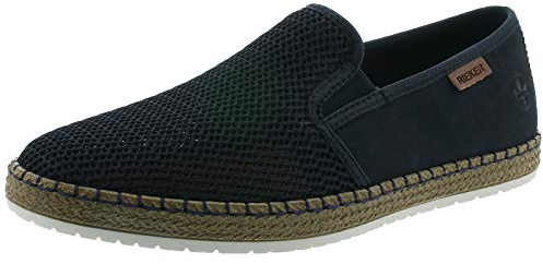 Rieker Uomo Mocassini B5265, Uomini Pantofole,Pantofola,Scarpe da College,Scarpe Business,Blu (Blau / 14),46 EU / 11 UK