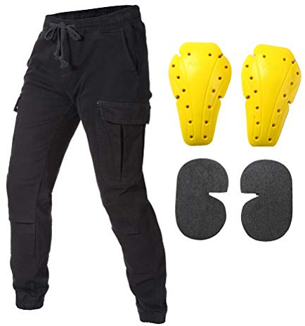 Motorcycle Riding Jeans with Armor Cargo Pants for Men Women (XL=34, Black)