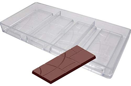 Stampi per cioccolatini a forma di barrette di cioccolato in policarbonato, stampo per cioccolatini, stampi per pasticceria in plastica, trasparente, per torte e cocolate, 4 stampi per cioccolato