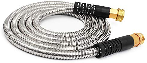 Cesun Short Garden Hose 10 ft, Metal Water Hose, Female to Male, 5/8 | Heavy Duty Stainless Steel, Lightweight, Fleixible, Kink Free, Leak Proof, Durable, for RV/Outdoor/Yard/Lawn, All Weather Use