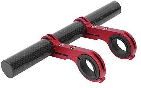 MAGT Estensore Manubrio Bici Estensione Manubrio, 20 cm in Lega di Alluminio per Tachimetro GPS Telefono Supporto (Rosso)