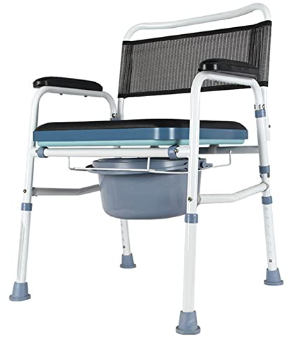 YAMIA1115 Nachttoilettenstuhl Senioren-WC Faltbare Schwangere Zu Hause Mobiler Toilettenhocker für Behinderte Patienten Deluxe 3 in 1 Toiletten-Sicherheitsrahmen