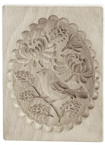 Libetter Wooden Cookie Mold, Floral Heart Shape Cookies Stamps Carved Imprint Molds, Kitchen Cookie Cutter Baking Accessories for Christmas Valentine's Day