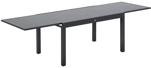 Outsunny Tavolo da Giardino Allungabile per 8-10 Persone con Struttura in Alluminio, 135-270x90x75cm, Grigio