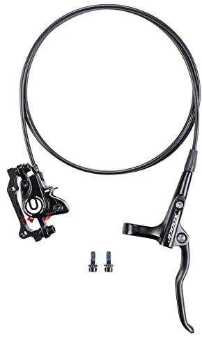 Cyclon MTB Hydraulic Disc Brakes Set, Black/Red Aluminum Alloy Hydraulic Brakes for Mountain Bike Left Front 1000mm Right Rear 1700mm Hydraulic Bicycle Brakes with is/PM Adapter Fit 160mm Rotor
