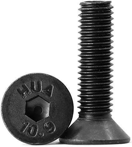 (60 Stück) M5x18mm Senkkopfschrauben mit Innensechskant Schrauben 10,9 Grad Kohlenstoffstahl Innensechskantschraube Vollgewinde schwarz