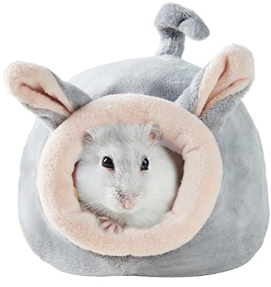 Liemuao Meerschweinchen Haus,Kleintiere Kuschelhöhle,Kleintier-Winterhaus für Chinchilla,Igel, Meerschweinchen, Käfigzubehör, Spielzeug,für Hamster, Frettchen, Ratte (Grau-1)