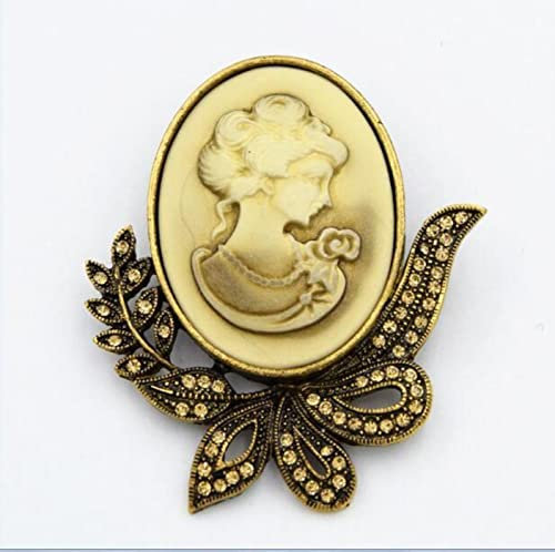 MAYIYAHO Mode Schmuck Long Vintage Silber Gold Brosche Pins Antike Pretty Beauty Cameo Broschen für Frauen