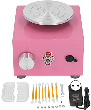 Mini Töpferscheibe mit 10cm Plattenspieler, 2000 U/min Elektrische Keramikradmaschine Fingerspitze Drehteller Töpfermaschine für Zuhause, Schule, DIY Kunsthandwerk(EU)