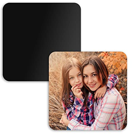 Calamite magneti personalizzati set da 8 calamita magnetica da personalizzare con foto e testo forma quadrata 7x7 cm (08, Quadrata)