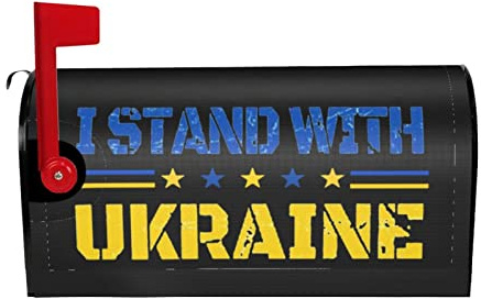 Qauirfe I Stand with Ukraine Mailbox Cover 18 X 21 Magnetic Mailbox Wraps Post Letter Box Cover for Garden Yard Decor
