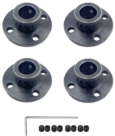 4Pcs Black 10mm Flange Coupling Connector, Rigid Guide Steel Model Coupler Accessory, Shaft Axis Fittings for DIY RC Model Motors