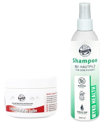 Bellfor Sparset für Hunde – Myko-Health Shampoo 250 ml & Liegeschwielen-Salbe 30 ml. Natürliche Haut- und Fellpflege, entwickelt mit Tierärzten. Geeignet für Hunde mit Juckreiz und Hautpilz.