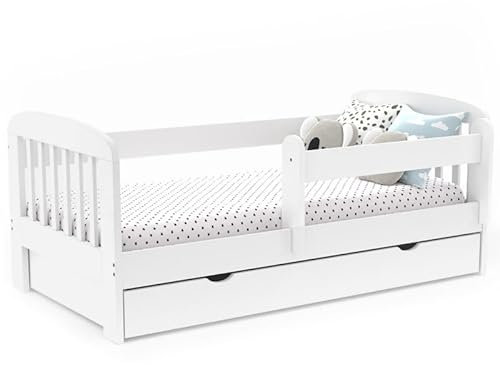 IDMarket - Cama infantil 80 x 160 cm Lilia con 1 cajón, somier y barreras