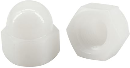 M16 Weiße Nylon-Hutmuttern aus Kunststoff, Sechskantmutter, Gewinde-Kuppelmuttern (20 Stück)