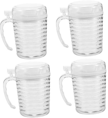 Garneck 4 Stück Gewürzflaschen küchenmaschiene kochgeschirr Ölspenderflasche aus Kunststoff Ölspender aus Plastikflaschen Sojasauce Ölkanne Küchenwaren Rolle Lecythus