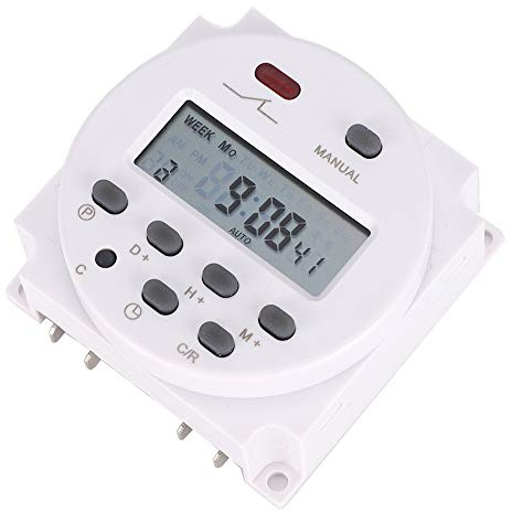 Interruptor de Temporizador semanal programable de 12V 16A, Control ABS, relé de Tiempo, Pantalla LCD Apta para Oficina en casa,Consola